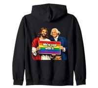 George Washington And Jesus Funny History We re cool with it Zip Hoodie