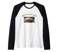 George Washington Crossing The Delaware Vintage History Buff Raglan Baseball Tee