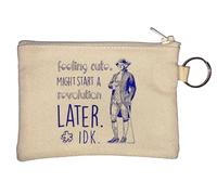 George Washington Feeling Cute Might Start A Revolution Key Chain Coin Purse Beige