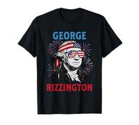 George Washington Funny Rizz 4th of July George USA Flag T-Shirt