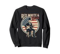 George Washington Guitar Red White Blues USA Sweatshirt