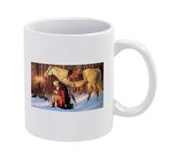 George Washington Kneeling in Prayer at Valley Forge Coffee Mug White Ceramic 11 Oz Tea Cup with Historical Patriotic Art for History Buffs Daily Office and Home Use