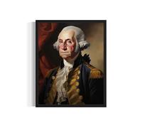 George Washington President Black Framed Wall Art Print Poster, Official Presidential Portrait Artwork Decor Gallery Collection, Patriotic Historical Painting, Vintage Art Decor 40 (George Washington