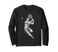 George Washington President Playing Tennis Retro Vintage Long Sleeve T-Shirt