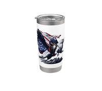 George Washington Riding A Bald Eagle Patriotic Stainless Steel Insulated Tumbler