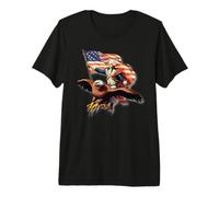 George Washington Riding A Bald Eagle Patriotic Woman Man Premium T-Shirt