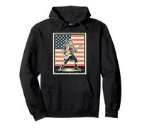 George Washington Rock Guitar American Flag Patriot Pullover Hoodie