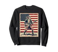 George Washington Rock Star American Flag Guitarist Sweatshirt