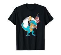 George Washington T-Rex Dinosaur American Flag July 4 Meme T-Shirt