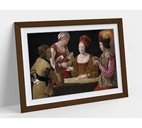 Georges De La Tour, The Cheat with the Ace of Clubs Framed Wall Art Print Picture - A3 - Walnut Frame