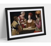 Georges De La Tour, The Cheat with the Ace of Clubs Framed Wall Art Print Picture - A4 - Black Frame