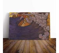 Georges Lacombe The Violet Wave Canvas Print | Gallery Wrapped 30mm Frame Wall Art | 20x14 inches | Ready to Hang | Modern Seascape Picture | Living Room Bedroom Lounge Office