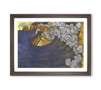 Georges Lacombe The Violet Wave Classic Painting Framed Print | A3 Walnut Framed Wall Art | Ready to Hang | Classic Floral Picture | Living Room Bedroom Lounge Office