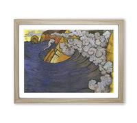 Georges Lacombe The Violet Wave Classic Painting Framed Print | A4 Oak Framed Wall Art | Ready to Hang | Classic Floral Picture | Living Room Bedroom Lounge Office