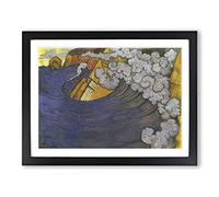 Georges Lacombe The Violet Wave Classic Painting Framed Wall Art Print, Ready to Hang Picture for Living Room Bedroom Home Office Décor, Black A3 (46 x 34 cm)