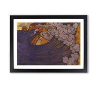 Georges Lacombe The Violet Wave Framed Print | A2 Oak Framed Wall Art | Ready to Hang | Modern Floral Picture | Living Room Bedroom Lounge Office