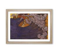 Georges Lacombe The Violet Wave Framed Print | A2 Oak Framed Wall Art | Ready to Hang | Modern Floral Picture | Living Room Bedroom Lounge Office