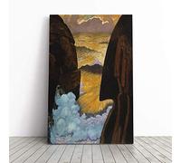 Georges Lacombe Vorhor The Green Wave Canvas Print | Gallery Wrapped 30mm Frame Wall Art | 30x20 inches | Ready to Hang | Modern Seascape Picture | Living Room Bedroom Lounge Office