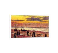 Georges Lemmen Painting Reproductions. Picture Print on Canvas. High Tide. White Frame Wall Art Poster for Living Room Decoration 85x50cm