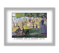 Georges Pierre Seurat A Sunday On La Grande Jatte Painting Artwork Framed Wall Art Print A4 Artery8 Light Grey One Size