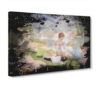 Georges-Pierre Seurat Bathers (1) Canvas Print | Gallery Wrapped 30mm Frame Wall Art | 30x20 inches | Ready to Hang | Modern Picture | Living Room Bedroom Lounge Office