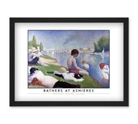 Georges Pierre Seurat Bathers At Asnières Painting Artwork Framed Wall Art Print A4 Artery8 Black One Size