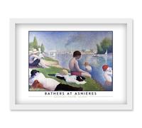 Georges Pierre Seurat Bathers At Asnières Painting Artwork Framed Wall Art Print A4 Artery8 White One Size