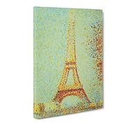 Georges Pierre Seurat Eiffel Tower Paris Canvas Print | Gallery Wrapped 30mm Frame Wall Art | 20x14 inches | Ready to Hang | Impressionist Cityscape Picture | Living Room Bedroom Lounge Office
