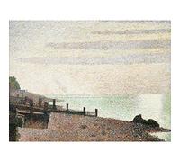 Georges Pierre Seurat Honfleur Un Soir Embouchure De La Seine Großer Wandkunstdruck, Leinwand, Premium Poster Wandbild