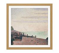 Georges Pierre Seurat Honfleur Un Soir Embouchure De La Seine Square Wooden Framed Wall Art Print Picture 16X16 Inch