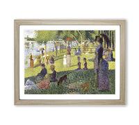 Georges Pierre Seurat Sunday on La Grande Jatte Classic Painting Framed Print | A3 Oak Framed Wall Art | Ready to Hang | Classic Historical Picture | Living Room Bedroom Lounge Office