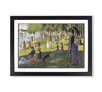 Georges-Pierre Seurat Sunday on La Grande Jatte Framed Print | A2 Oak Framed Wall Art | Ready to Hang | Modern Nature Picture | Living Room Bedroom Lounge Office