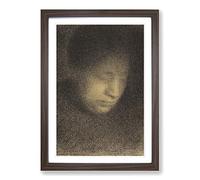 Georges-Pierre Seurat The Artists Mother Framed Print | A2 Walnut Framed Wall Art | Ready to Hang | Modern Nature Picture | Living Room Bedroom Lounge Office