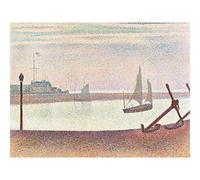 Georges Pierre Seurat The Channel At Gravelines Evening Large Wall Art Print Canvas Premium Poster Mural