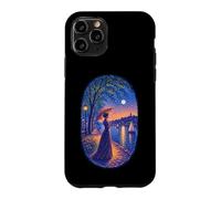 Georges Seurat Inspired Pointillist Moonlit Riverside Woman Case for iPhone 11 Pro