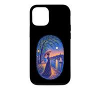 Georges Seurat Inspired Pointillist Moonlit Riverside Woman Case for iPhone 12/12 Pro