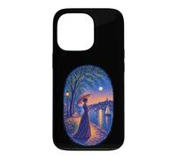 Georges Seurat Inspired Pointillist Moonlit Riverside Woman Case for iPhone 13 Pro