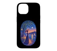Georges Seurat Inspired Pointillist Moonlit Riverside Woman Case for iPhone 14