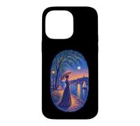 Georges Seurat Inspired Pointillist Moonlit Riverside Woman Case for iPhone 14 Pro Max