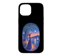 Georges Seurat Inspired Pointillist Moonlit Riverside Woman Case for iPhone 15