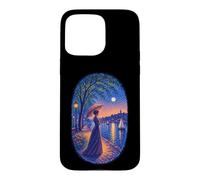 Georges Seurat Inspired Pointillist Moonlit Riverside Woman Case for iPhone 15 Pro Max