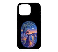 Georges Seurat Inspired Pointillist Moonlit Riverside Woman Case for iPhone 16 Pro