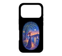 Georges Seurat Inspired Pointillist Moonlit Riverside Woman Case for iPhone 17 Pro