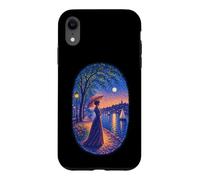 Georges Seurat Inspired Pointillist Moonlit Riverside Woman Case for iPhone XR