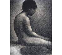 Georges Seurat Seated Nude Study For Une Baignade Extra Large Art Print Wall Mural Poster Premium XL