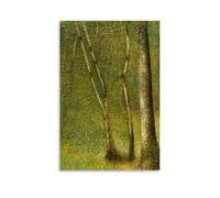 Georges Seurat The Forest at Pontaubert Poster Canvas Print Art Vintage Rustic Wall Art Painting Elegant Home Decoration For Living Room Bedroom Room Aesthetic Print Art Wall Painting Canvas Modern B