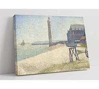 Georges Seurat The Lighthouse at Honfleur Canvas Wall Art Picture Print - 36 inch wide x 24 inch high (Frame Depth 30mm)