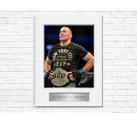 Georges St-Pierre GSP MMA Fighter Champion A4 Printed Signed Autograph Photo Display Mount Gift