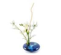 Georgetown Pottery Small Round Ikebana Flower Vase, Blue Wave