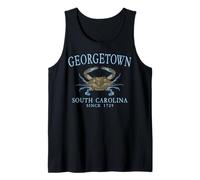 Georgetown South Carolina Crab Town Since 1729 Cyan Art Tank Top